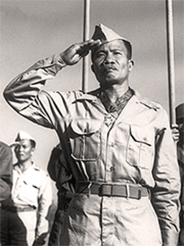 Photo of  Jose Cabalfin Calugas Sr in uniform.